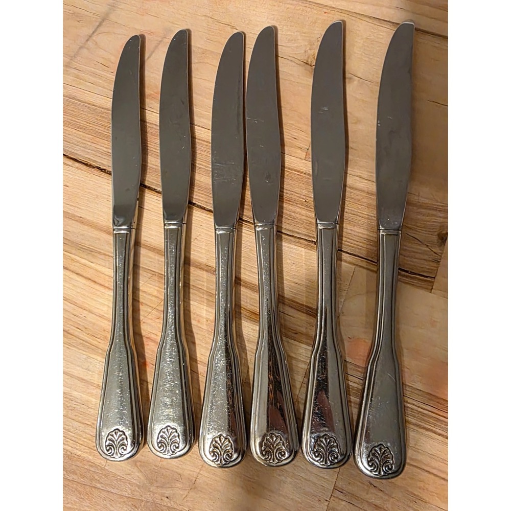 WM A ROGERS‎ c1991 COLONIAL MOOD DELUXE STAINLESS 6 PLACE/ BUTTER KNIVES